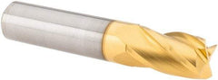 M.A. Ford - 3/8", 5/8" LOC, 3/8" Shank Diam, 2" OAL, 4 Flute, Solid Carbide Square End Mill - Single End, TiN Finish, 30° Helix, Centercutting, Right Hand Cut, Right Hand Flute, Series 163 - Apex Tool & Supply