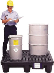 UltraTech - 66 Gal Sump, 3,000 Lb Capacity, 4 Drum, Polyethylene Spill Deck or Pallet - 53" Long x 53" Wide x 12" High, Liftable Fork, 2 x 4 Drum Configuration - Apex Tool & Supply