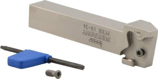 Iscar - External Thread, 0.394" Max Depth of Cut, 0.059" Min Groove Width, 5" OAL, Right Hand Indexable Grooving Cutoff Toolholder - 3/4" Shank Height x 3/4" Shank Width, PENTA 34.. Insert Style, PCH Toolholder Style, Series PentaCut - Apex Tool & Supply