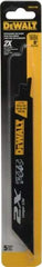 DeWALT - 8" Long x 1" Thick, Bi-Metal Reciprocating Saw Blade - Straight Profile, 14 to 18 TPI, Toothed Edge - Apex Tool & Supply