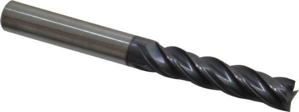 Accupro - 5/16", 1-3/8" LOC, 5/16" Shank Diam, 3" OAL, 4 Flute, Solid Carbide Square End Mill - Single End, AlTiN Finish, Spiral Flute, Variable° Helix, Centercutting, Right Hand Cut, Right Hand Flute - Apex Tool & Supply