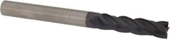 Accupro - 5/32", 3/8" LOC, 3/16" Shank Diam, 2" OAL, 4 Flute, Solid Carbide Square End Mill - Single End, AlTiN Finish, Spiral Flute, Variable° Helix, Centercutting, Right Hand Cut, Right Hand Flute - Apex Tool & Supply