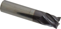 Accupro - 5/8", 3/4" LOC, 5/8" Shank Diam, 3" OAL, 4 Flute, Solid Carbide Square End Mill - Single End, AlTiN Finish, Spiral Flute, Variable° Helix, Centercutting, Right Hand Cut, Right Hand Flute - Apex Tool & Supply