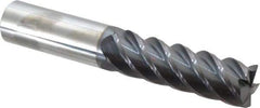 Accupro - 1", 5 Flute, Single End, Solid Carbide, 0.03" Corner Radius End Mill - 6" OAL, 45° Helix, Right Hand Flute, 3-1/4" LOC, Right Hand Cut - Apex Tool & Supply