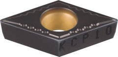 Kennametal - DCMT32.51 UF Grade KCP05 Carbide Turning Insert - TiCN/Al2O3 Finish, 55° Diamond, 3/8" Inscr Circle, 5/32" Thick, 1/64" Corner Radius - Apex Tool & Supply