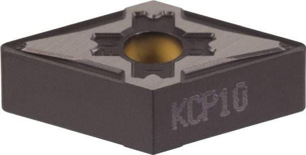 Kennametal - DNMG442 FW Grade KCP05 Carbide Turning Insert - TiCN/Al2O3 Finish, 55° Diamond, 1/2" Inscr Circle, 1/4" Thick, 1/32" Corner Radius - Apex Tool & Supply