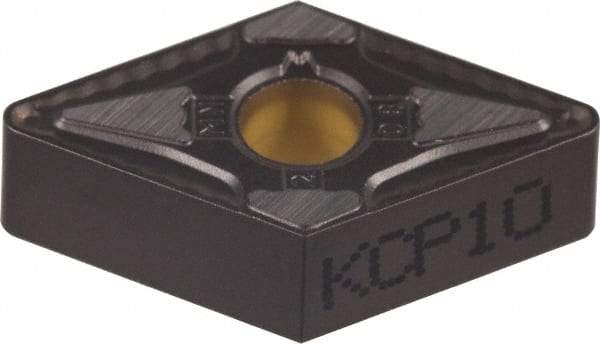 Kennametal - DNMG433 MN Grade KCP25 Carbide Turning Insert - TiCN/Al2O3 Finish, 55° Diamond, 1/2" Inscr Circle, 3/16" Thick, 3/64" Corner Radius - Apex Tool & Supply
