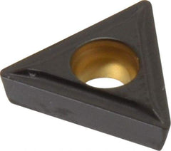 Kennametal - TPMT21.51 LF Grade KCP25 Carbide Turning Insert - TiCN/Al2O3 Finish, 60° Triangle, 1/4" Inscr Circle, 3/32" Thick, 1/64" Corner Radius - Apex Tool & Supply