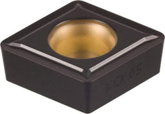 Kennametal - CCMT21.51 LF Grade KCK05 Carbide Turning Insert - TiCN/Al2O3 Finish, 80° Diamond, 1/4" Inscr Circle, 3/32" Thick, 1/64" Corner Radius - Apex Tool & Supply