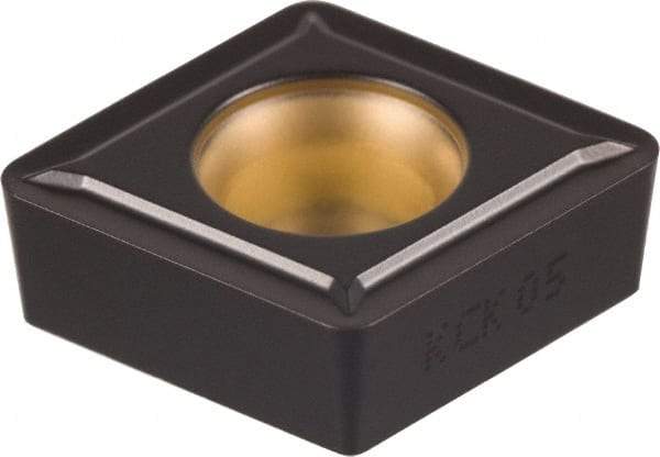 Kennametal - CCMT21.52 LF Grade KCK05 Carbide Turning Insert - TiCN/Al2O3 Finish, 80° Diamond, 1/4" Inscr Circle, 3/32" Thick, 1/32" Corner Radius - Apex Tool & Supply
