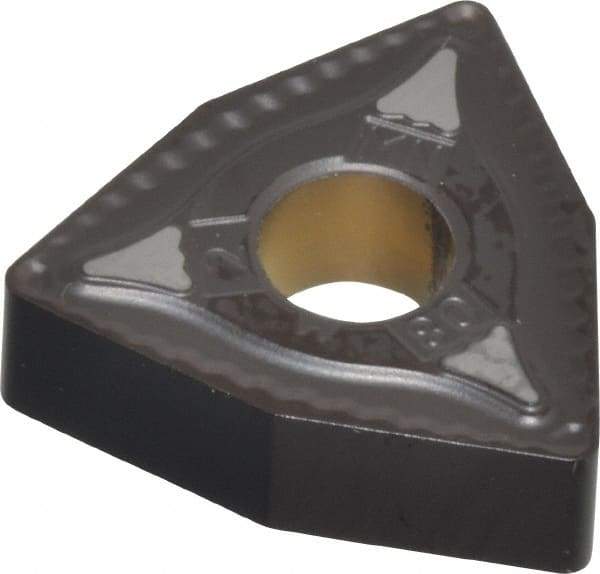 Kennametal - WNMG432 MN Grade KCP10 Carbide Turning Insert - TiCN/Al2O3 Finish, 80° Trigon, 1/2" Inscr Circle, 3/16" Thick, 1/32" Corner Radius - Apex Tool & Supply