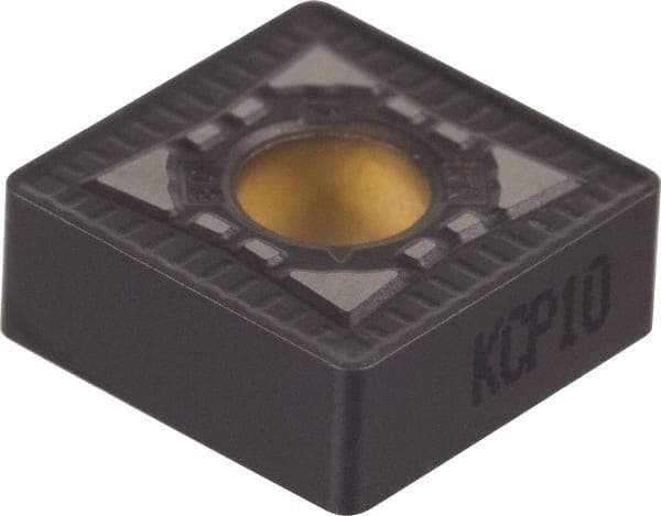 Kennametal - SNMG643 RN Grade KCP40 Carbide Turning Insert - TiN/TiCN/Al2O3 Finish, 90° Square, 3/4" Inscr Circle, 1/4" Thick, 3/64" Corner Radius - Apex Tool & Supply