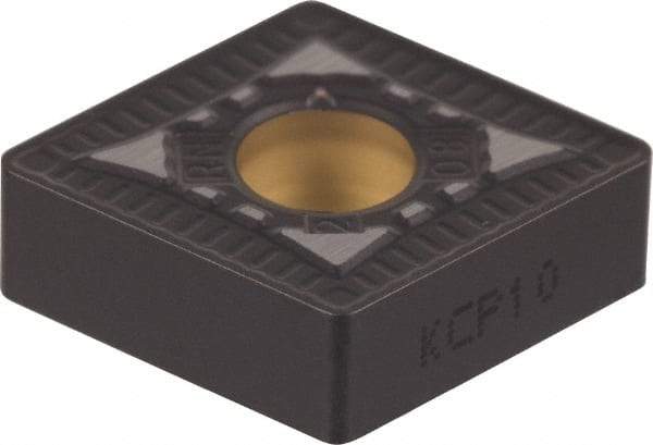 Kennametal - CNMG432 RP Grade KCM25 Carbide Turning Insert - TiN/TiCN/Al2O3 Finish, 80° Diamond, 1/2" Inscr Circle, 3/16" Thick, 1/32" Corner Radius - Apex Tool & Supply