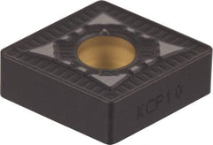 Kennametal - CNMG432 RP Grade KCM25 Carbide Turning Insert - TiN/TiCN/Al2O3 Finish, 80° Diamond, 1/2" Inscr Circle, 3/16" Thick, 1/32" Corner Radius - Apex Tool & Supply