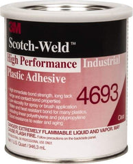 3M - 32 Fluid Ounce Container, Amber, Can Acetone Construction Adhesive - Series 4693 - Apex Tool & Supply