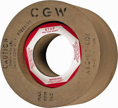 Camel Grinding Wheels - 6" Wide x 12" Diam, Type 7 Feed Regulating Wheel - 5" Hole Size, 80 Grit, Hardness R, 7-1/2" Diam x 1-1/2" Deep Recess, 7-1/2" Diam x 1-1/2" Deep Opposite Side Recess - Apex Tool & Supply