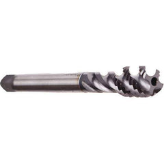 Emuge - 7/16-20 UNF 4 Flute 2B Bottoming Spiral Flute Tap - Cobalt, TiCN Finish, 3.937" OAL, Right Hand Flute, Right Hand Thread - Apex Tool & Supply
