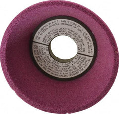 Grier Abrasives - 5" Diam, 1-1/4" Hole Size, 2-3/16" Overall Thickness, 46 Grit, Type 11 Tool & Cutter Grinding Wheel - Coarse Grade, Aluminum Oxide, K Hardness, Vitrified Bond, 4,966 RPM - Apex Tool & Supply