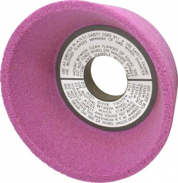 Grier Abrasives - 5" Diam, 1-1/4" Hole Size, 2-3/16" Overall Thickness, 60 Grit, Type 11 Tool & Cutter Grinding Wheel - Medium Grade, Aluminum Oxide, K Hardness, Vitrified Bond, 4,966 RPM - Apex Tool & Supply