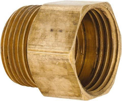 ANDERSON METALS - 3/4 FGHT & 3/4 MPT Garden Hose Female x MIP with FIP Tap - Lead Free Brass, Female Hose to Male Pipe Connector - Apex Tool & Supply