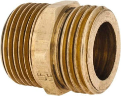 ANDERSON METALS - 3/4 MGHT & 3/4 MPT Garden Hose Male x MIP with FIP Tap - Lead Free Brass, Male Hose to Male Pipe Connector - Apex Tool & Supply