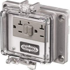 Hubbell Wiring Device-Kellems - 5-15R, 5-20R NEMA, 125 VAC, 20 Amp, GFCI Receptacle - Cast Aluminum, Panel Mount, Includes In Cabinet Receptacle - Apex Tool & Supply