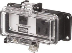 Hubbell Wiring Device-Kellems - 1 Port, 1 Power Receptacle, Ethernet, Clear Data Port Receptacle - 3.2 Inch Long x 1.6 Inch Deep x 4.45 Inch Wide, Aluminum, Surface Mount, Gray - Apex Tool & Supply