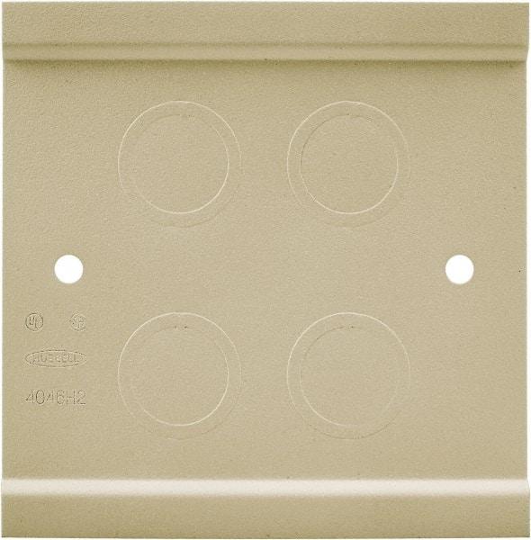 Hubbell Wiring Device-Kellems - 4-3/4 Inch Long x 4-3/4 Inch High, Rectangular Raceway Fitting - Ivory, For Use with HBL4750 Series Raceways - Apex Tool & Supply