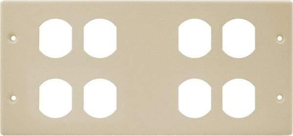 Hubbell Wiring Device-Kellems - 10.22 Inch Long x 4-3/4 Inch High, Rectangular 4 Gang Raceway Cover Plate - Ivory, For Use with HBL4750 Series Raceways - Apex Tool & Supply