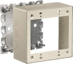 Hubbell Wiring Device-Kellems - 4.64 Inch Long x 2-1/4 Inch Wide x 4.54 Inch High, Rectangular 2 Gang Raceway Box - Ivory, For Use with HBL500 Series Raceways and HBL750 Series Raceways - Apex Tool & Supply