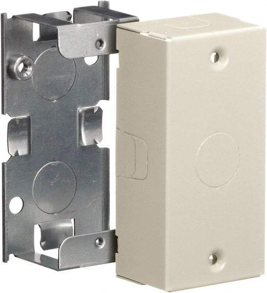 Hubbell Wiring Device-Kellems - 2 Inch Long x 1.39 Inch Wide x 4.12 Inch High, Rectangular Raceway Box - Ivory, For Use with HBL500 Series Raceways and HBL750 Series Raceways - Apex Tool & Supply