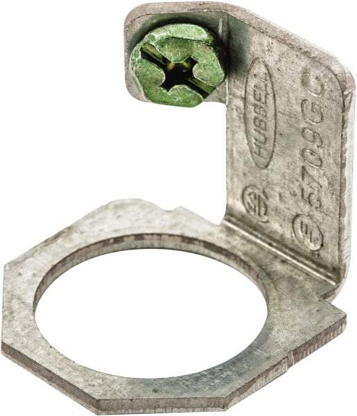 Hubbell Wiring Device-Kellems - 1.18 Inch Long x 1.04 Inch High, Raceway Grounding Clamp - Metallic, For Use with HBL500 Series Raceways and HBL750 Series Raceways - Apex Tool & Supply