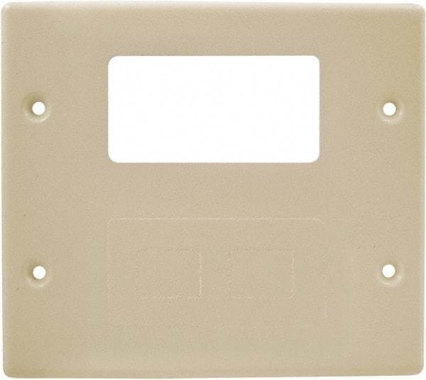 Hubbell Wiring Device-Kellems - 5.43 Inch Long x 4-3/4 Inch High, Rectangular Raceway Plate - Ivory, For Use with HBL4700 Series Raceways and HBL4750 Series Metal Raceways - Apex Tool & Supply