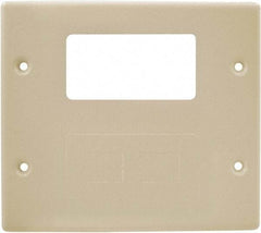 Hubbell Wiring Device-Kellems - 5.43 Inch Long x 4-3/4 Inch High, Rectangular Raceway Plate - Ivory, For Use with HBL4700 Series Raceways and HBL4750 Series Metal Raceways - Apex Tool & Supply