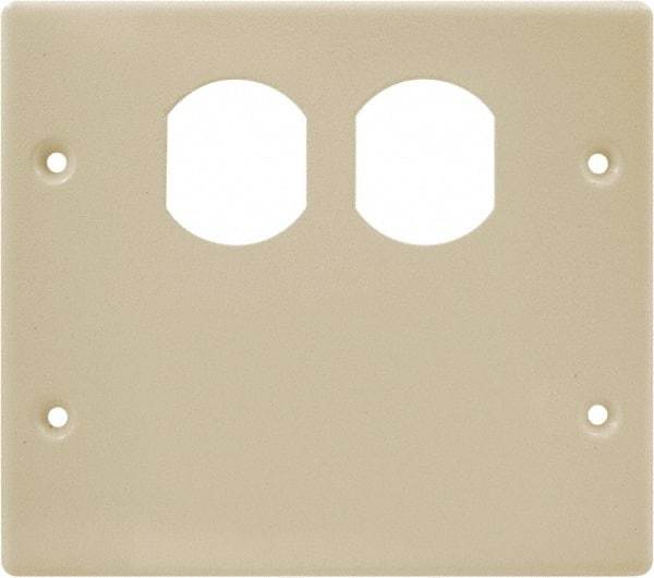 Hubbell Wiring Device-Kellems - 5.43 Inch Long x 4-3/4 Inch High, Rectangular Raceway Plate - Ivory, For Use with HBL4700 Series Raceways and HBL4750 Series Metal Raceways - Apex Tool & Supply