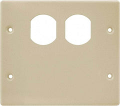 Hubbell Wiring Device-Kellems - 5.43 Inch Long x 4-3/4 Inch High, Rectangular Raceway Plate - Ivory, For Use with HBL4700 Series Raceways and HBL4750 Series Metal Raceways - Apex Tool & Supply