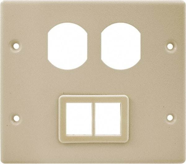 Hubbell Wiring Device-Kellems - 5.43 Inch Long x 4-3/4 Inch High, Rectangular Raceway Plate - Ivory, For Use with HBL4700 Series Raceways and HBL4750 Series Metal Raceways - Apex Tool & Supply