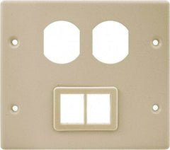 Hubbell Wiring Device-Kellems - 5.43 Inch Long x 4-3/4 Inch High, Rectangular Raceway Plate - Ivory, For Use with HBL4700 Series Raceways and HBL4750 Series Metal Raceways - Apex Tool & Supply