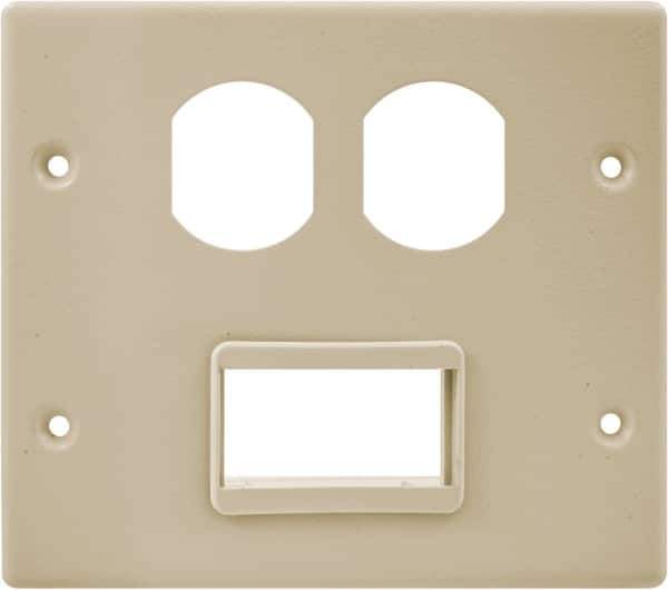 Hubbell Wiring Device-Kellems - 5.43 Inch Long x 4-3/4 Inch High, Rectangular Raceway Plate - Ivory, For Use with HBL4700 Series Raceways and HBL4750 Series Metal Raceways - Apex Tool & Supply