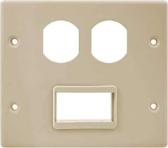 Hubbell Wiring Device-Kellems - 5.43 Inch Long x 4-3/4 Inch High, Rectangular Raceway Plate - Ivory, For Use with HBL4700 Series Raceways and HBL4750 Series Metal Raceways - Apex Tool & Supply