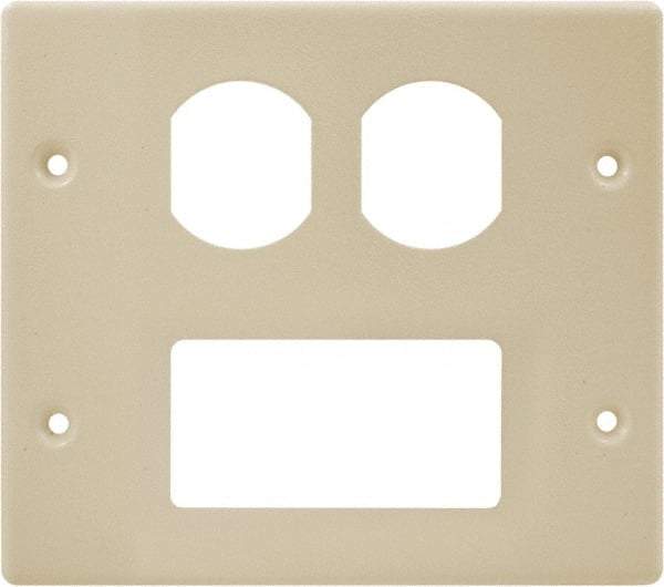 Hubbell Wiring Device-Kellems - 5.43 Inch Long x 4-3/4 Inch High, Rectangular Raceway Plate - Ivory, For Use with HBL4700 Series Raceways and HBL4750 Series Metal Raceways - Apex Tool & Supply
