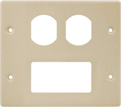 Hubbell Wiring Device-Kellems - 5.43 Inch Long x 4-3/4 Inch High, Rectangular Raceway Plate - Ivory, For Use with HBL4700 Series Raceways and HBL4750 Series Metal Raceways - Apex Tool & Supply