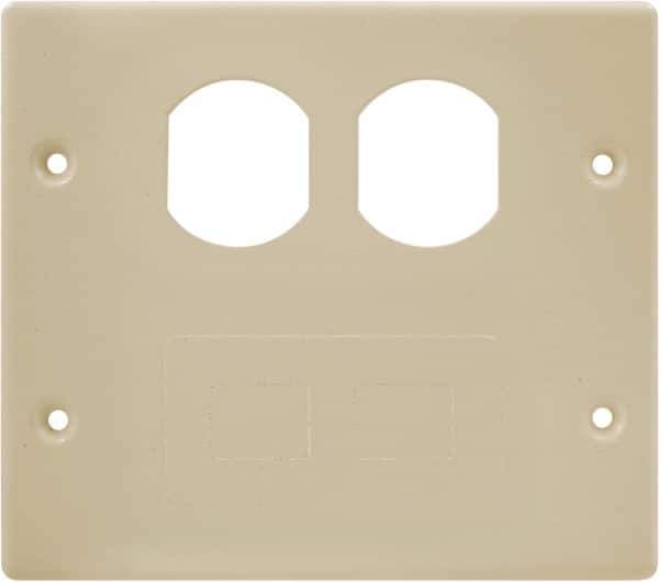 Hubbell Wiring Device-Kellems - 5.43 Inch Long x 4-3/4 Inch High, Rectangular Raceway Plate - Ivory, For Use with HBL4700 Series Raceways and HBL4750 Series Metal Raceways - Apex Tool & Supply