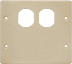 Hubbell Wiring Device-Kellems - 5.43 Inch Long x 4-3/4 Inch High, Rectangular Raceway Plate - Ivory, For Use with HBL4700 Series Raceways and HBL4750 Series Metal Raceways - Apex Tool & Supply