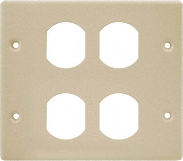 Hubbell Wiring Device-Kellems - 5.43 Inch Long x 4-3/4 Inch High, Rectangular Raceway Plate - Ivory, For Use with HBL4700 Series Raceways and HBL4750 Series Metal Raceways - Apex Tool & Supply