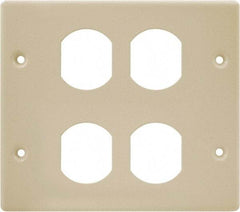 Hubbell Wiring Device-Kellems - 5.43 Inch Long x 4-3/4 Inch High, Rectangular Raceway Plate - Ivory, For Use with HBL4700 Series Raceways and HBL4750 Series Metal Raceways - Apex Tool & Supply