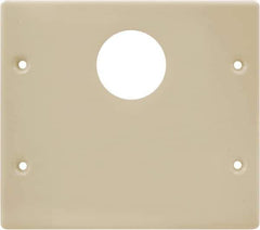 Hubbell Wiring Device-Kellems - 5.43 Inch Long x 4-3/4 Inch High, Rectangular Raceway Plate - Ivory, For Use with HBL4700 Series Raceways and HBL4750 Series Metal Raceways - Apex Tool & Supply