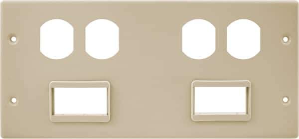 Hubbell Wiring Device-Kellems - 10.22 Inch Long x 4-3/4 Inch High, Rectangular Raceway Plate - Ivory, For Use with HBL4750 Series Raceways - Apex Tool & Supply