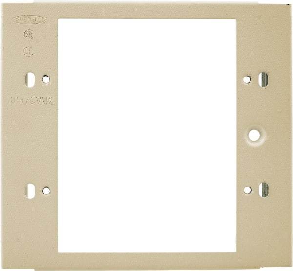 Hubbell Wiring Device-Kellems - 4.32 Inch Long x 4-3/4 Inch High, Rectangular Raceway Plate - Ivory, For Use with HBL4700 Series Raceways and HBL4750 Series Metal Raceways - Apex Tool & Supply