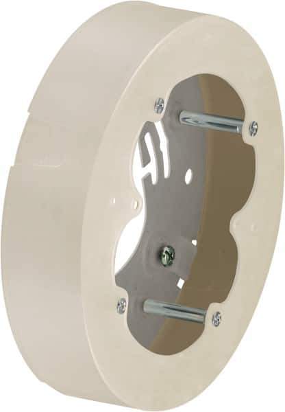 Hubbell Wiring Device-Kellems - 5.31 Inch Wide x 1.29 Inch High, Round Raceway Box - White, For Use with Nonmetallic PlugTrak Raceways, PL1 LANTrak, PP1 PremiseTrak and PW2 WallTrak Latching Raceways - Apex Tool & Supply